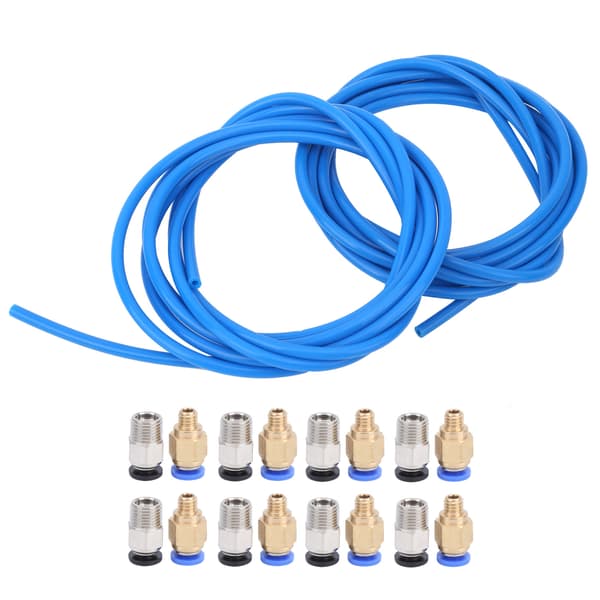 3D-printertilbehør 2 stk. blå PTFE-rør 8 stk. M10 8 stk. M6 pneumatisk stik