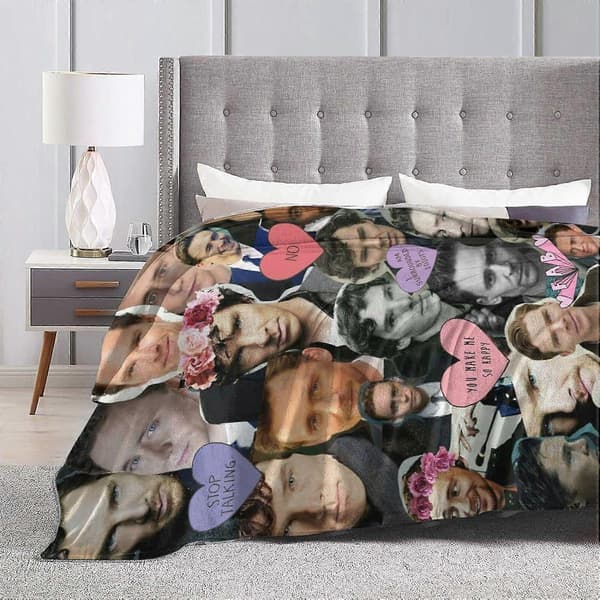 Fleece tæppe til sofalejr, superblødt let og hyggeligt luksus flanneltæppe, Benedict Ben Cumberbatch fluffy plyssofatæppe til 80x60in 200x150cm