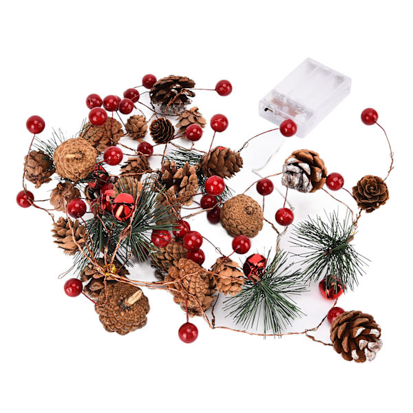 6,5 fot julslingor dekoration Pinecone Bär Fairy LED-lampor för inomhus och utomhus juldekoration