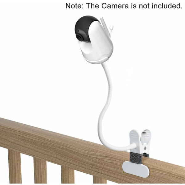 Baby Clip Mount Kompatibel med VAVA Baby Monitor Mount for Toddler Twist Flexible Monteringssats Baby Monitor Kamerafäste, Modell: Vit
