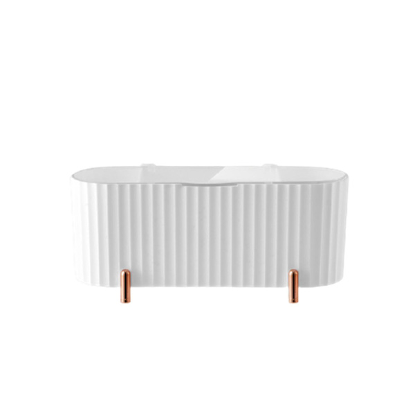 Makeup Organizer med Transparent Låg til Badeværelse - Hvid