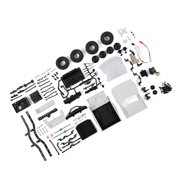 C24 2.4G DIY RC-auto KIT 4WD Kauko-ohjattava Mastoauto Maastoauto Liikkuva Kone Autot Lasten Lelut