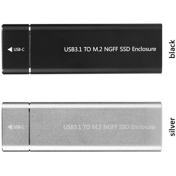 SATA Type C M.2 NGFF kovalevykotelo M.2 kiintolevykotelo USB3.1 NGFF kiintolevykotelo, hopea