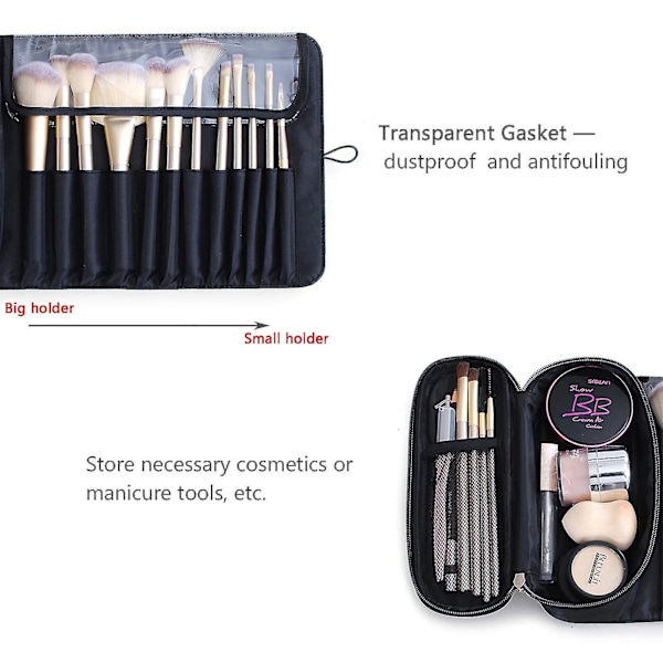 Makeupborste Organizer och Förvaringsväska - Svart