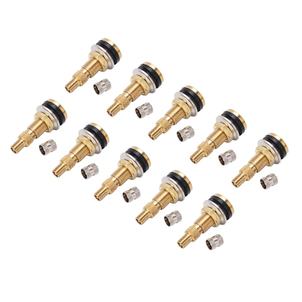 10 stk Air Liquid Tubeless Dækventilstam Messing 1 7/8in TR618A til Traktor 0,625in Ventilhul