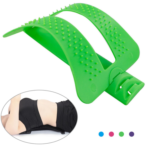 Justerbar rygmassage båre bue ryg båre lænde talje støtte massager øvre og nedre rygsøjle Smertelindring afslapning Model: Grøn enkelt version
