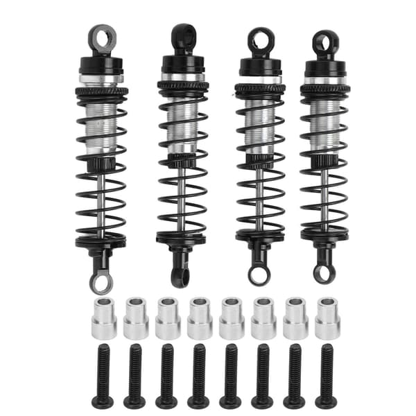 Forreste bageste støddæmper aluminiumslegering forreste bageste støddæmper kompatibel med Traxxas Latrax Teton 1/18 RC bil sort