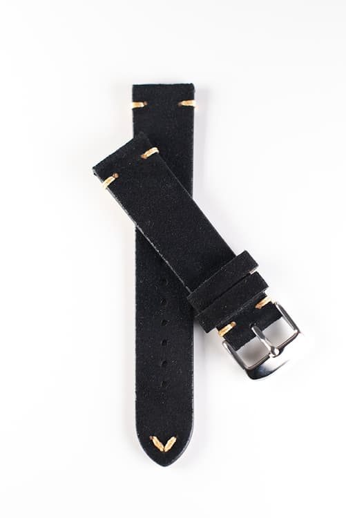 【NX】Premium sort ruskind rem Sort Black 22mm