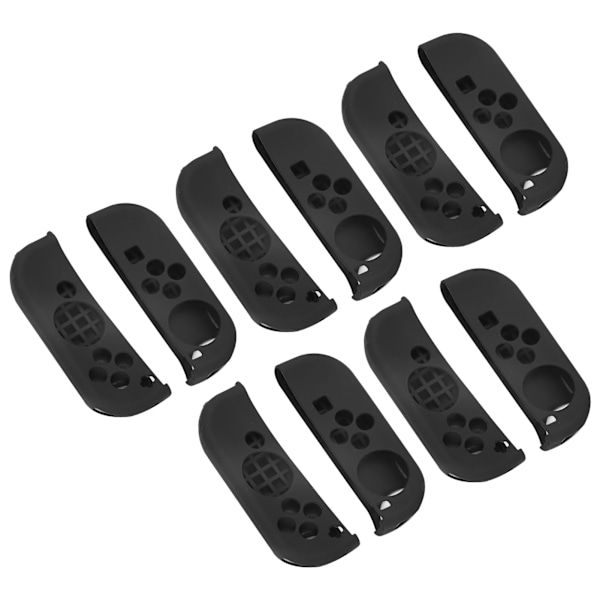 5 Sett Silikon Gamepad Deksel Sterkt Beskyttelse Spillmaskin Tilbehør for NS Switch Svart