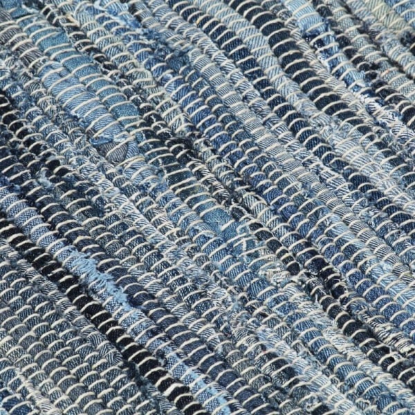 Käsinkudottu Chindi-matto Denim 120x170cm Sininen