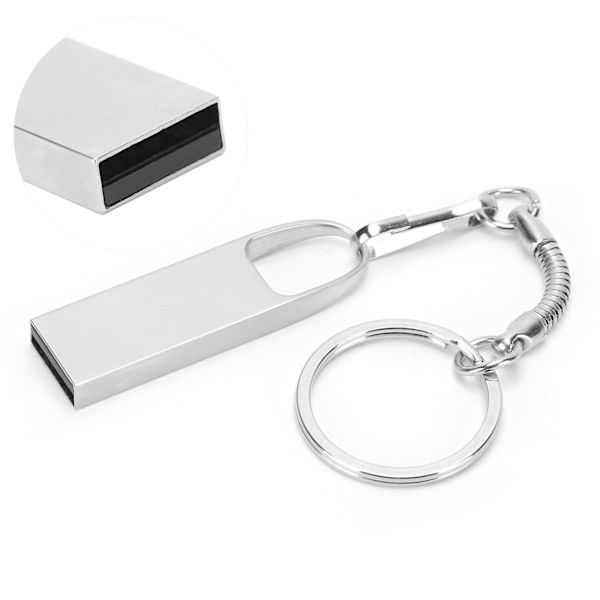 U Disk Mini Metall Bærbar USB 2.0 Minnepenn Minnebrikke Datamaskindeler CW10472 Sølv4G