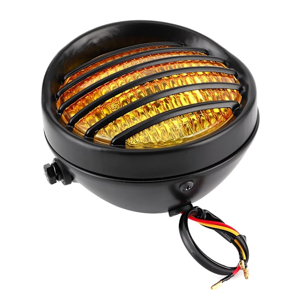6-tommers motorsykkel rund frontlykt grill linsebeskyttelse 35W halogenlampe Universal motorsykkel frontlykt gult glass