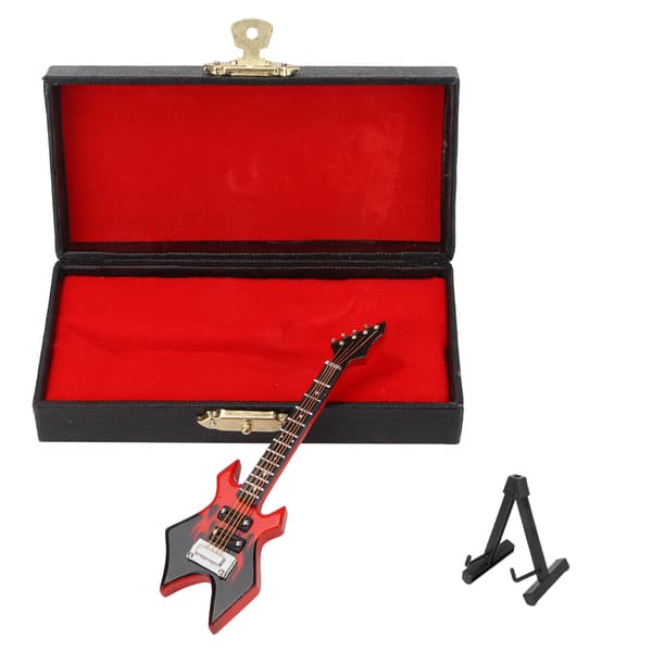 Basmodell Miniatyr träsimulering Gitarrmodell Musikinstrument OrnamentRöd