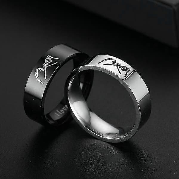 Matchende ringe i titaniumstål til par, modesmykker som gave til bryllup og forlovelse 9