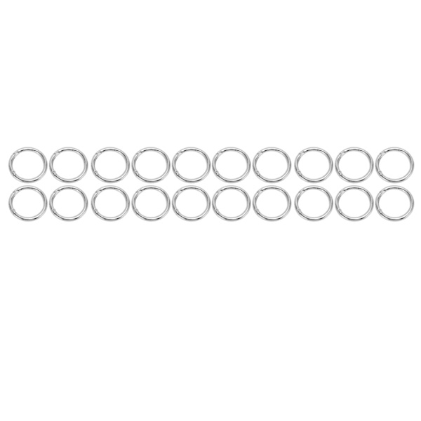 20 stk. Spring O-ringe 1,57 tommer Diameter 0,2 tommer Tyk Robust Kobber Sikker Lukning Fjederklips til Håndtaske Taske Smykker DIY Sølv Farve