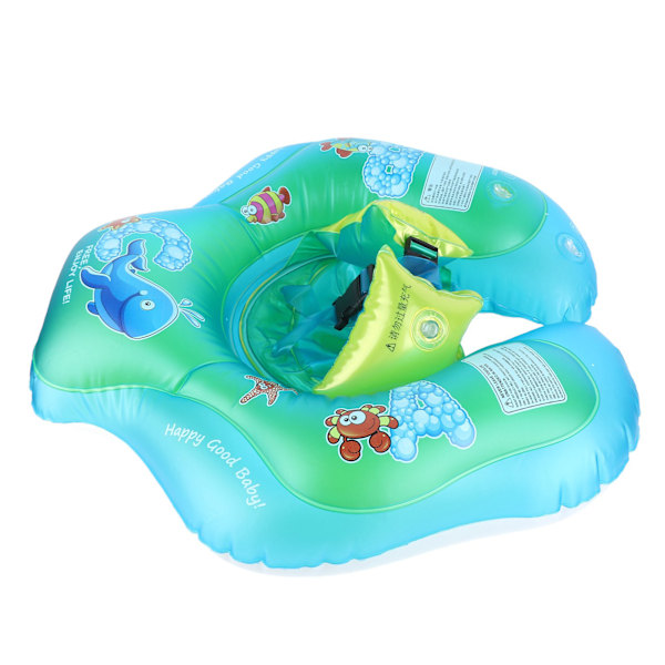 Baby Simring PVC Cartoon Uppblåsbar Simflot Barn Anti Flip Pool Float med flytväst