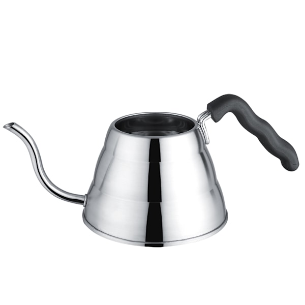 Kaffe- och tekokare i rostfritt stål med svanhalsformad pip