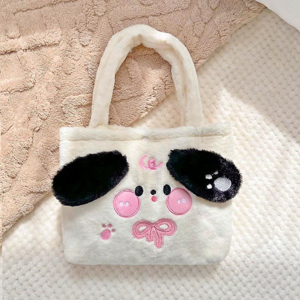 Söt broderad handväska för barns födelsedagspresent White puppy
