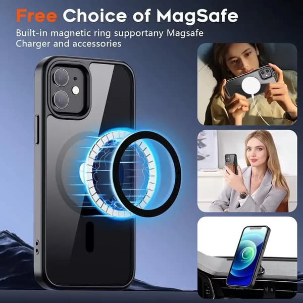 【NX】Kompatibel med iPhone 12 Sort Magsafe Cover