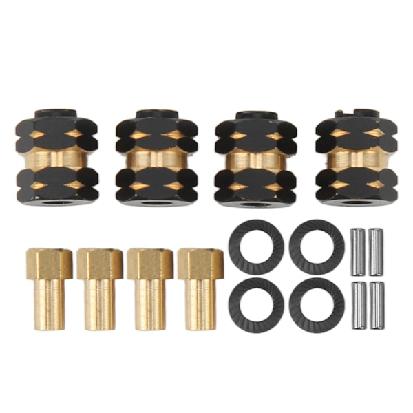 4 ST RC Hjulnav Hex-forlengningsadapter Messing for Axial SCX24 AXI90081 AXI00001 1/24