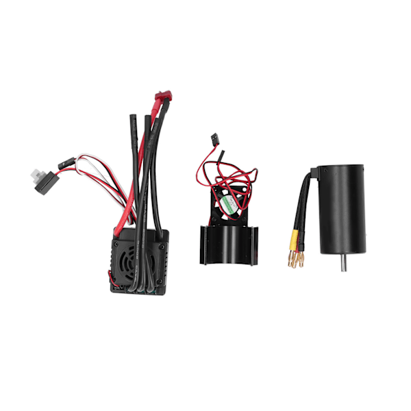 3670 2650KV Borstlös Motor 120A ESC+Motor Kylfläns Set för 1/8 fjärrkontroll bil