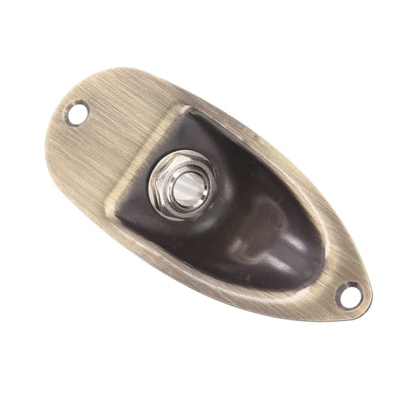 【NX】Guitar Input Output Jack Socket Plate Båtstil Elgitarr Ersättningsdelar Brons Färg 6,35 mm GT47 Beige Plughole