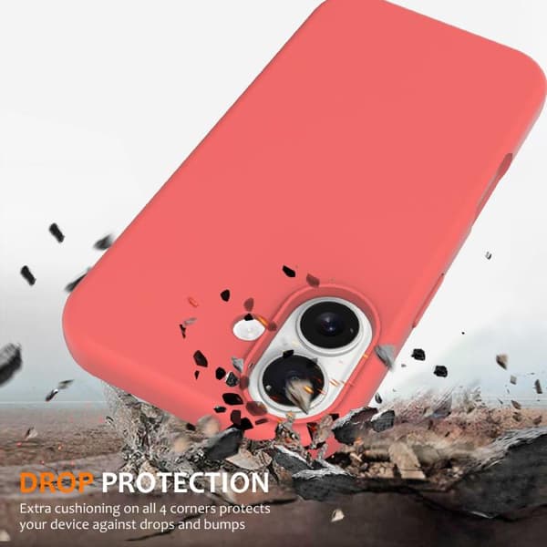 iPhone 17 Stødsikkert Silikone Cover med MagSafe Rosa Orange