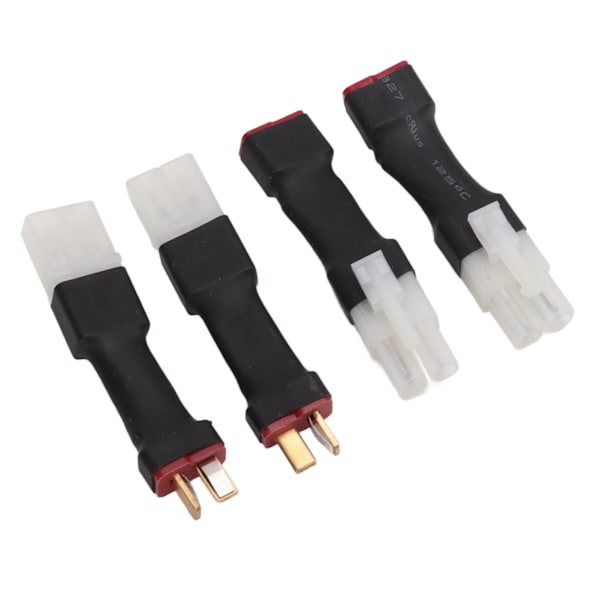 4 kpl RC-akkuadapteria Kannettava Vahva Yhteys Muovi RC T-tyyppinen Liitin RC-autoille, Lentokoneille, Yleinen Tamiya-malleille
