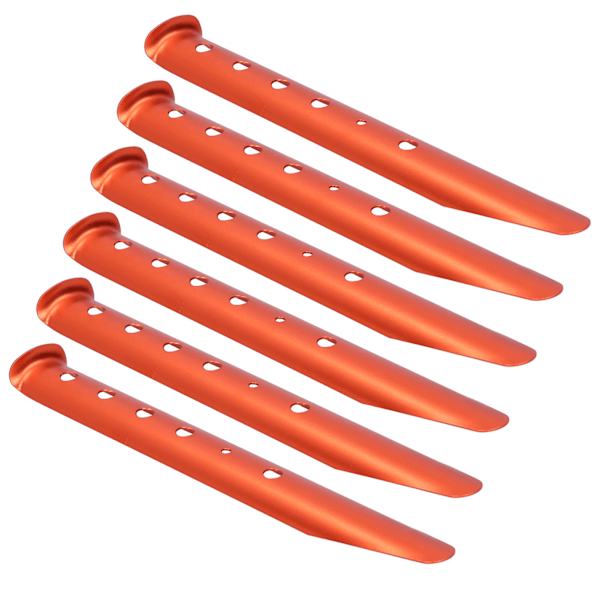6 stk. Orange US-formet teltpløk Aluminiumlegering Camping Strand Sandpløk Sne Jordpløk