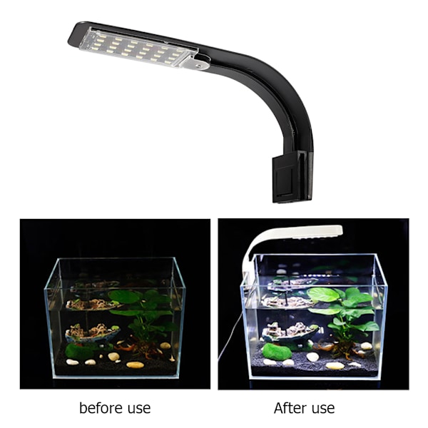 10W Ultra Tynd LED Akvarielys Højlys Akvarielampe med Klemme