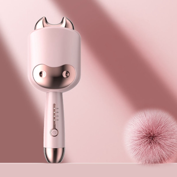 Koformet krøllejern Professionel 1,3 tommer temperaturjusterbar elektrisk hårcurlere Styling Tool Rosa