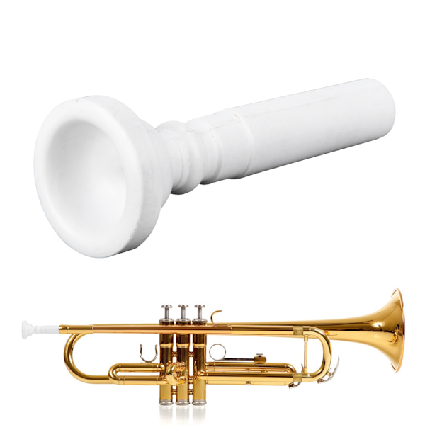 Slitstarkt ABS horntrumpet Munstycke Musikinstrumenttillbehör (vit)