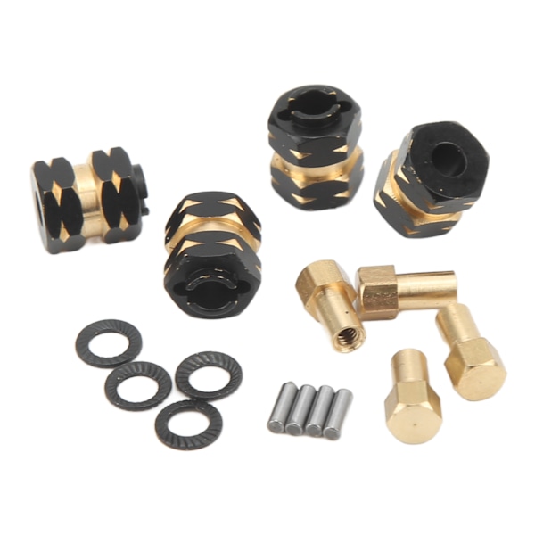 4 ST RC Hjulnav Hex-forlengningsadapter Messing for Axial SCX24 AXI90081 AXI00001 1/24
