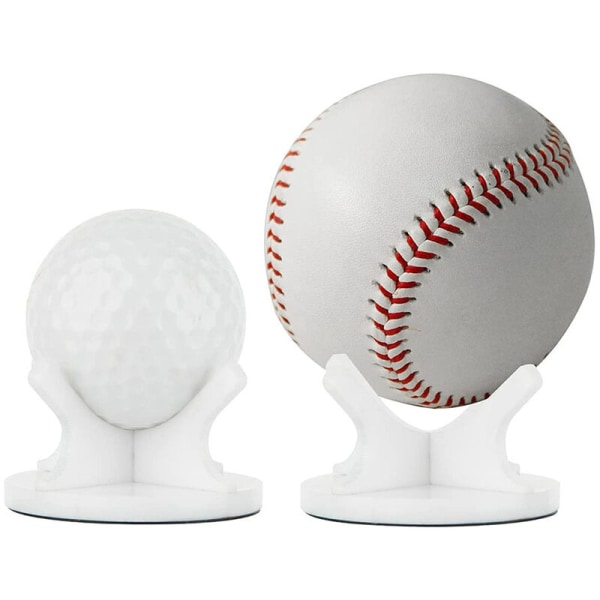 2 stk Golfbold Display Stand Akryl Baseball Holder Sportsbold Holder Stativ Tennisbold Holder Lille boldholder, Model: Hvid