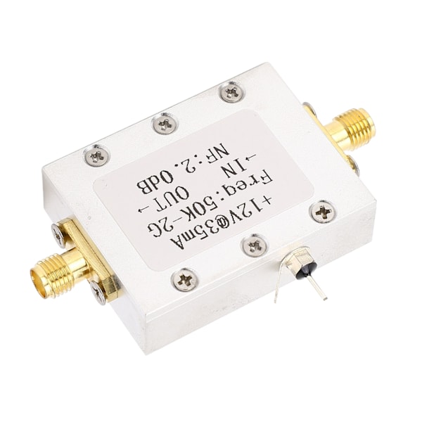Bredbåndsforstærker 50K‑2GHZ LNA-forstærker Lav støj 31dB Høj forstærkning DC 9‑15V tilbehør