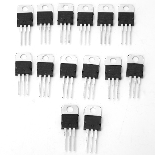 70 kpl 14 arvoa Kolmijohtiminen positiivinen & negatiivinen jännitteen säädin Transistor Set