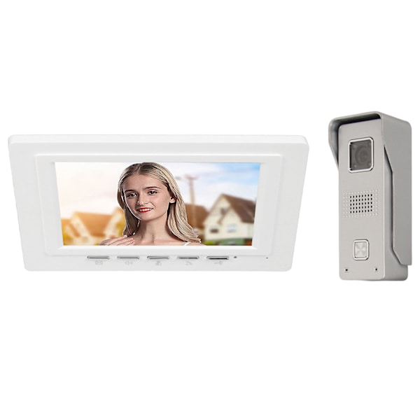 Dørklokke Intercom System 7-tommer TFT-skærm Nattesyn Vandafvisende til Hjemlejlighed 100 til 240V EU-stik