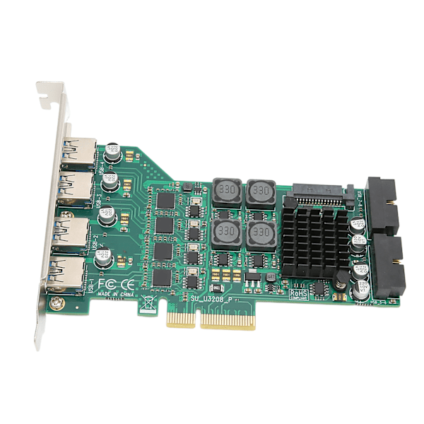 PCIE till USB 3.0 expansionskort oberoende 4 kanaler 5Gbps USB3.0 3A strömförsörjning PCI Express USB 3.0-kort för Windows