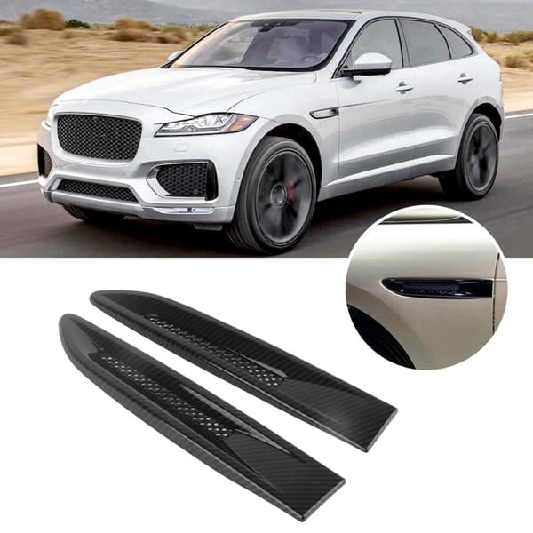 2 stk. kulfibertekstur skærm side luftventil udløbsdæksel passer til Jaguar XF XFL XE