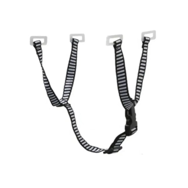 Hard Hat Hakkestropp Y-form 28 cm utvidbar svart hvit fargeblokkering Universal med 4 faste punkter for sikkerhetshjelm