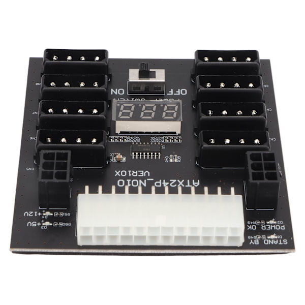 ATX PSU Power Board 5V 12V Output 24Pin til 8X 4Pin Plus 2X Spændingsindikator ATX Server Power Board til CHIA Mining