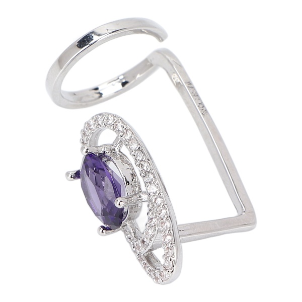 Neglring Rhinestones Glimtende Delikat Finger Neglbeskytter Ring Smykker Gave til Dansfest Dating Lilla