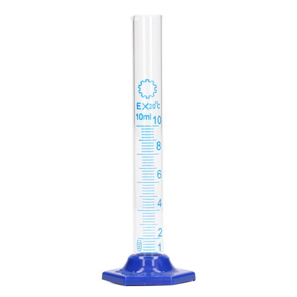 10 stk 10mL målecylinderglas graderet cylindersæt Laboratorieeksperimentudstyr