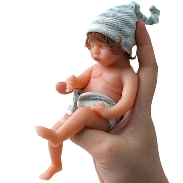 6-tums Mini Reborn Dolls Mjuk silikon babydocka Miniatyr Reborn bebisar med kläder naturtrogna babydockor
