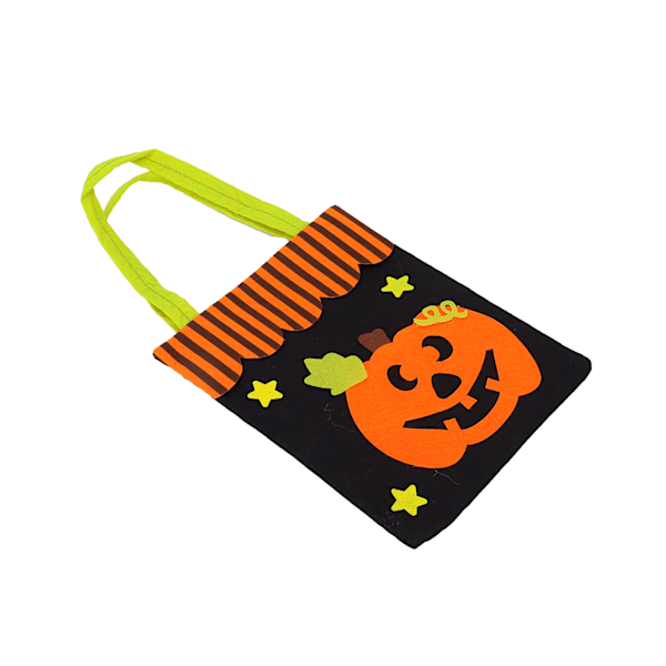 Halloween Tygväska NonWoven Tyg Trick Or Treat Hem Festdekoration Förvaring Prop Handväska (Pumpa)