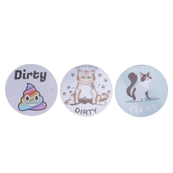3st Diskmaskin Magnet Ren Smutsig Skylt Dubbelsidig DIY Kylskåp Diskmaskin Magnet för Hem Kök Dekoration Kombination En