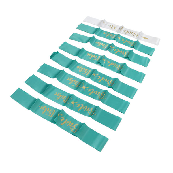8 st Bride Bridesmaid Sash Guld Bokstäver Hypoallergent material Bröllop Bride To Be Sash Set för bröllopsfester Vit Grön