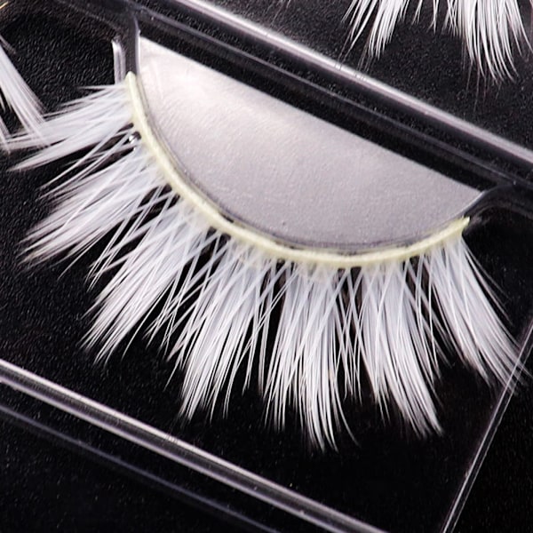 3 par hvide falske øjenvipper Cosplay Makeup Hvide naturlige falske øjenvipper Sceneoptræden Dress Up Party Hvide øjenvippeforlængelser
