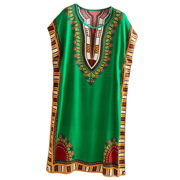 【NX】Damemote Strandkjole Boho Elegant Etnisk Kjole Green