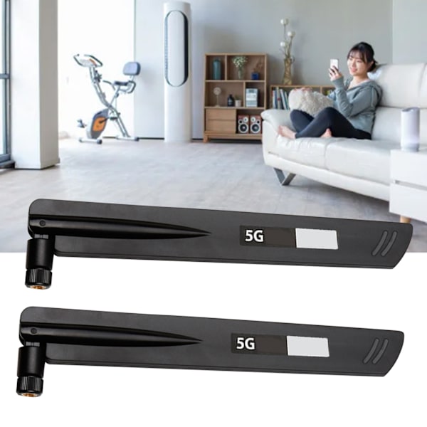 2 stk 5G Antenne SMA Hane Høy Forsterkning IoT Ekstern Fullbånd Rundstrålende Antenne for Router